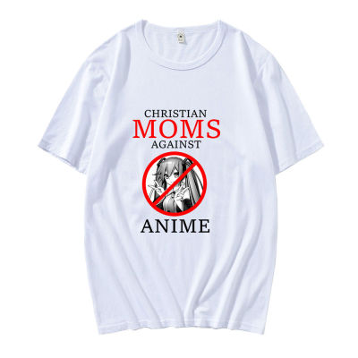 Hottest Christian Moms Against Anime Tshirt Comfortabled Couple Tees Hop Streetwears Tee Unsiex Gildan Spot 100% Cotton