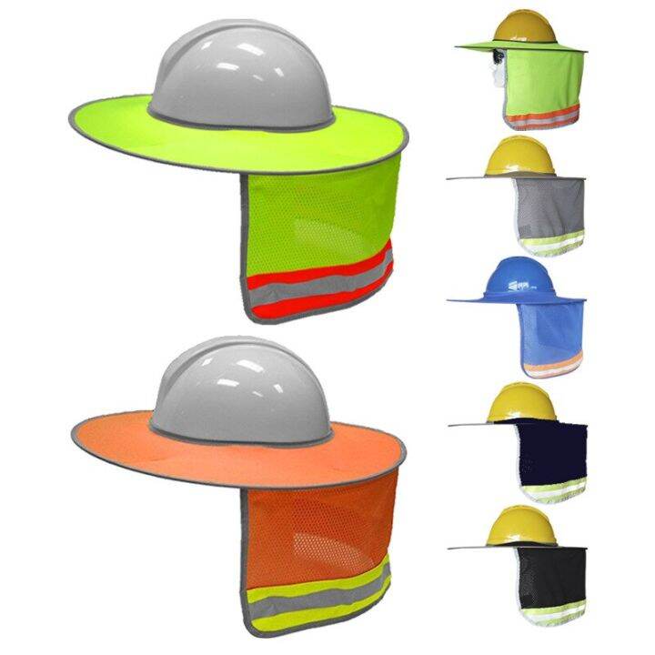 Construction Safety Hard Hat Neck Shield Helmet Sun Shade Stripe Kit