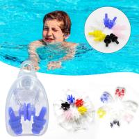 Swimming Earplug Nose Clip Silicone Lanyard Ear Plugs Waterproof Anti-noise Sleep Anti-loss Swim Pool Diving Surfing Accessories Ear Protection