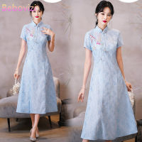 OperaCWwarintage Lace Cheongsam Chinese Traditional Short Sleeve Modern Daily Qipao Dress Women Clothing CNY