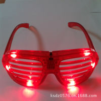 【Hot sales】 มู่ลี่เรืองแสง led แว่นตาเรืองแสงเรืองแสงเรืองแสงเรืองแสงเสียงควบคุมแสงเย็นแว่นตากันแดดแนวนอนตลก