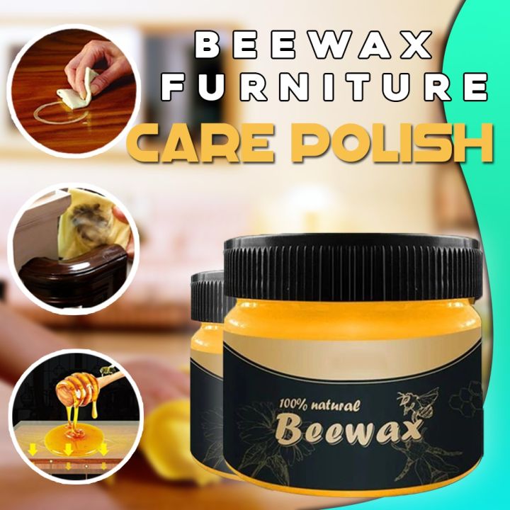 Natural BEEWAX Wood Polish, Restoration and Leather Care Waterproof ...