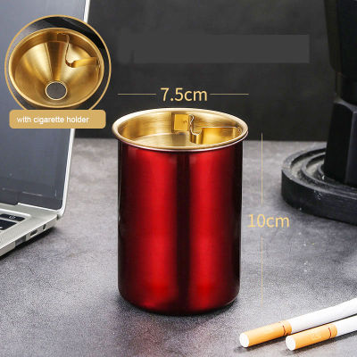 【cw】Detachable Metal Stainless Steel Ashtray Creative Funnel Windproof Car Ashtray Cup Living Room Anti-fly Ash Office Home DecorhotTH