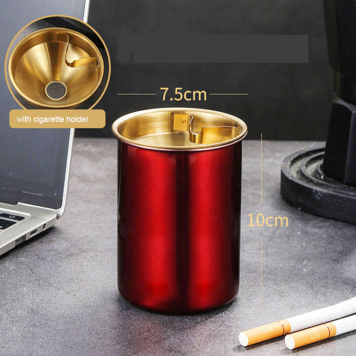 cw-detachable-metal-stainless-steel-ashtray-creative-funnel-windproof-car-ashtray-cup-living-room-anti-fly-ash-office-home-decorhotth