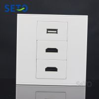 SeTo 86 Type Dual 2.0 HDMI + Single Port 2.0 USB Assorted Panel Wall Plate Socket Keystone Faceplate