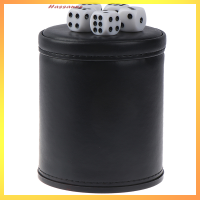 Hassanne 1PC Black/Red Leather DICE CUP รู้สึกซับเครื่องปั่นเงียบสำหรับการเล่นเกมลูกเต๋า