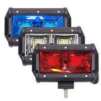 Strobe Flash 5inch 96W Work Light LED Bar Warning Driving Fog Lamp for Offroad 4x4 JEEP A Truck White Red Blue DC12V 24V