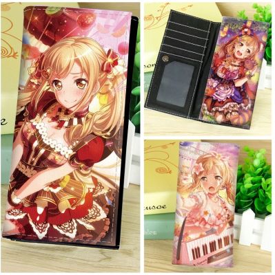 Anime BanG Dream Long PU Leather Wallet Toyama Kasumi Card Holder Purse with Button