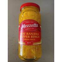 ?For you? Mezzetta Dell Sliced  Hot  Banana Peppers Rings พริก หยวก หั่นดอง ในน้ำส้มสายชู  เมซเซตต้า 473 กรัม