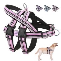 Durable Nylon Dog Harness Reflective No Pull Big Dog Harness Adjustable Pet Walking Training Vest For Medium Large Dogs Bulldog Collars