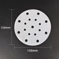 White Abrasive 6 Inch 17 Holes Aluminum Oxide Sanding Disc/ Dry Grinding Sandpaper Paper 60 to 600 Grits for Sanding &amp; Polishing Cleaning Tools