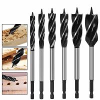 【LZ】 12-35mm Woodworking Twist Drill Bit Set Long Four-Slot 6.35mm Shank Carbide Drill Bit Hole Saw For Door Lock Wood Slotting Tools