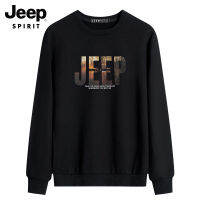 JEEP SPIRIT กีฬาและพักผ่อนแขนยาวอินเทรนด์คอกลมผู้ชายเสื้อกันหนาว