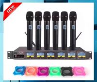 ไมค์ลอยไร้สาย 6ตัว ไมโครโฟน ประชุม ร้องเพลง พูด WIRELESS MICROPHONE รุ่น LX-6000 ส่งไว ส่งฟรี เก็บเงินปลายทางได้