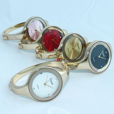นาฬิกาข้อมือผู้หญิง Color10pcs สีทองสีเงินนาฬิกาข้อมือควอตซ์เหล็กสแตนเลสกลมนาฬิกาข้อมือ D1M