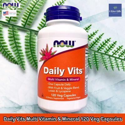 วิตามินรวม Daily Vits Multi Vitamin &amp; Mineral 30 or 120 Veg Capsules - Now Foods