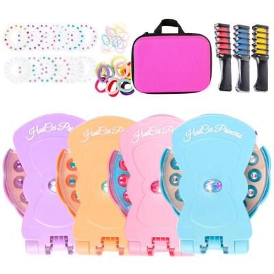 Kids Hair Styling Toys Rhinestones Sticking Machine Hair Styling Toy Kit Colorful Fashionable Hair Decorative Rhinestones for Girls Gifts relaxing