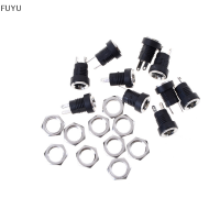 FUYU 10pcs DC-022B แหล่งจ่ายไฟ JACK SOCKET FEMALE PANEL MOUNT Connector 5.5*2.1mm