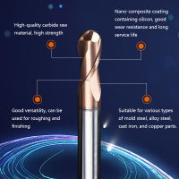 # HRC60คาร์ไบด์บอลจมูก End Mill 1 2 4 5 6 8 10 12มิลลิเมตร2ขลุ่ยตัดกัดเครื่องมือตัด CNC Maching