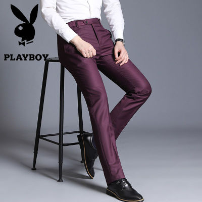 ◘ hnf531 OMY013 Playboy suit pants mens slim fit mens business professional casual black trousers straight pants youth work suit pants