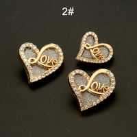 6PCS Golden Metal Design Love Heart Buttons for Clothing Needlework Sewing Accessory Clothes Blouse Vintage Suit Sweater Diy