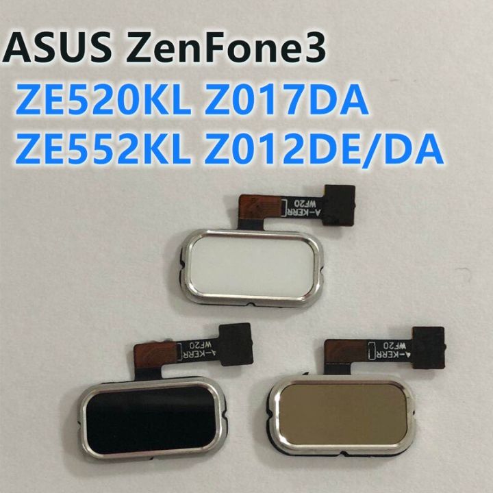 ปุ่มโฮมเซ็นเซอร์ลายนิ้วมือสำหรับ Asus Zenfone 3 ZE520KL ZE552KL Z012DE Z012DA เฟล็กซ์สัมผัสอะไหล่ซ่อม