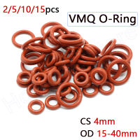 【2023】Red SiliconeVMQ O-Ring OD 15-40mm Food Grade Rubber Seal Gaskets CS 4mm Heat Resistance 200°