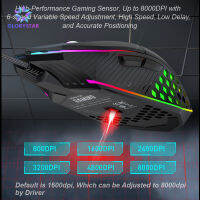 เมาส์ Rgb แบบมีสาย Mouse Komputer X801ส่องสว่างสวมใส่สบายประสิทธิภาพสูง