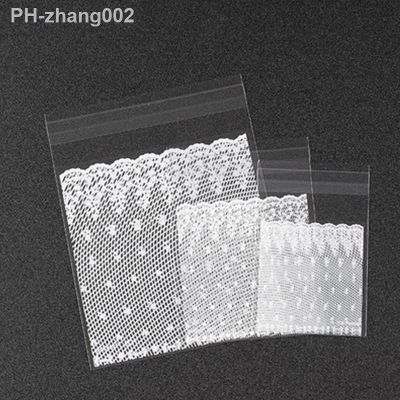 【YF】☈◕  100pcs Plastic Transparent lace Cookie with Adhesive Wedding Birthday