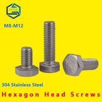 Hexagon Kepala Sekrup Luar Hex Baut Metrik Threaded DIN933 Eksternal Hex Hexagon Cap Kepala Baut Sekrup 304 Stainless Steel