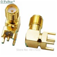 5p Hole SMA Connector SMA Female Jack RF Coax Connector PCB Cable Goldplated SMA Female Right Angle Solder For PCB Mount Adapter