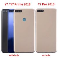 ฝาครอบใหม่สำหรับ Huawei Y7 Y7 2018 Prime 2018ฝาหลังฝาปิดช่องด้านหลังสำหรับ Y7 Pro 2018เคสพร้อมเลนส์กล้องถ่ายรูป + โลโก้