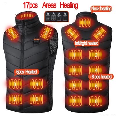 2021 Men Outdoor USB Infrared Heating Vest Jacket Men Winter Electric Heated Vest Waistcoat For Sports Hiking Oversized 5XL