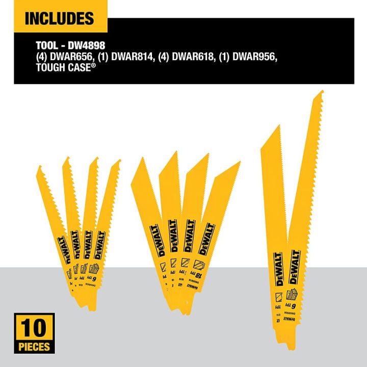 dewalt-reciprocating-saw-blades-bi-metal-set-with-case-10-piece-dw4898-yellow