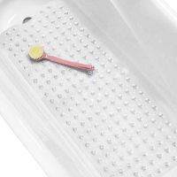 ☒ Extra Long Anti Slip Bath Tub Mat Bathroom Shower Mat Transparent Antibacterial Machine Washable for BathroomKid Toddler Senior