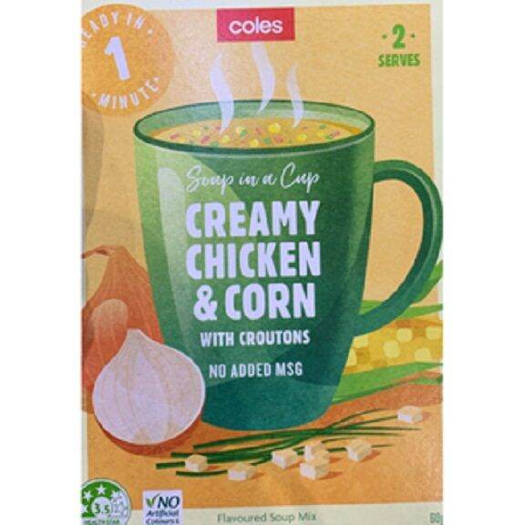 Coles Creamy Chicken & Corn With Croutons Soup 60g {Australia} Lazada PH