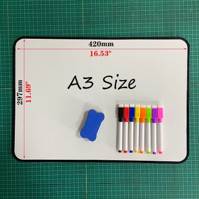 A3 Size Dry Erase Whiteboard Double-Sided Writing Drawing Painting and Graffiti Kids Practice School Office Message Board