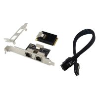 แบบพกพา Dual Port Mini PCI-E Adapter Ethernet Gigabit การ์ดเครือข่าย RJ45การ์ด Lan สำหรับคอมพิวเตอร์อุตสาหกรรม PC