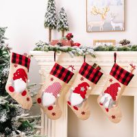 Christmas Stocking Christmas Tree Decor Sack Xmas Gift Candy Bag Snowman Santa Claus Elk Sock Home Navidad Socks 2023 New Year