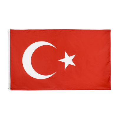 ธงชาติ ธงตกแต่ง ธงตุรกี ตุรกี Turkey ทุรคีเย ขนาด 150x90cm ส่งสินค้าทุกวัน ธงมองเห็นได้ทั้งสองด้าน Türkiye สาธารณรัฐตุรกี