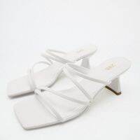 New summer za/raˉwomens shoes light beige strap French simple niche high-heeled sandals slippers