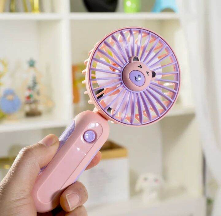 hk59 Mini Fan Rechargeable USB Handheld Portable Electric Fan Power ful  will Cute Design Student Dormitory Office Desktop | Lazada PH