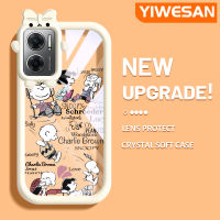 YIWESAN เคสสำหรับ Xiaomi Redmi 10 5G Redmi Note 11E 5G Redmi 11 Prime 5G กระแสแฟชั่นแบรนด์ Little Girl With Little Boy Softcase น่ารัก Tpu ใสกรอบสีเคสกันกระแทกกล้อง