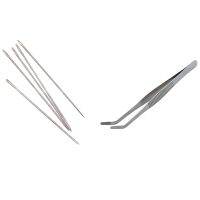 Metal Chinese Kongfu Cha Dao Tea Tong Tweezers 7.4 Inch Long with 55 Pcs Metal Sewing Needle Embroidery Mending Craft