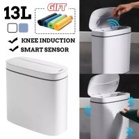 Smart Sensor Trash Can Inductive Garbage Bin With Cover Dustbin Automatic Narrow Slot Trash Can for Kitchen Bathroom 13L