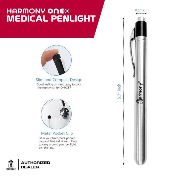 Harmony Medical Penlight with Pupil Gauge LED Penlight for Nurses and