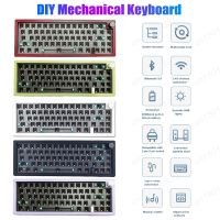 GMK67คีย์บอร์ดแบบกลไก DIY 66 + 1ปุ่มบลูทูธ2.4G มีสายแบ็คไลท์แบบ DIY ปรับแต่งได้แสง RGB ชุดแป้นพิมพ์สลับร้อน