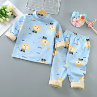 Childrens Warm Underwear Set Thickened Plush Milk Silk Baby Autumn Winter Clothes Suit Boys Girls Clothing