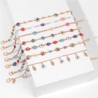 New Fashion Colorful Evil Eye Bracelets Adjustable Gold Color Stainless Steel Chain Bracelet For Men And Women Girl Jewelry Gift
