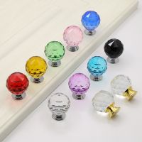 ✷❣☌ 30mm gold Handle Crystal Drawer Knobs Handles for Furniture Hardware Cabinet Kitchen Door Handles and Knobs Glass Ball Pulls